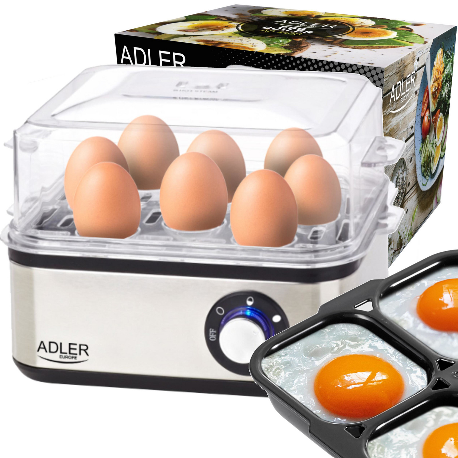 Vařič Vajec pro vaření 8 Vejce 3 Stupně tvrdosti Na Měkko Středně tvrdá