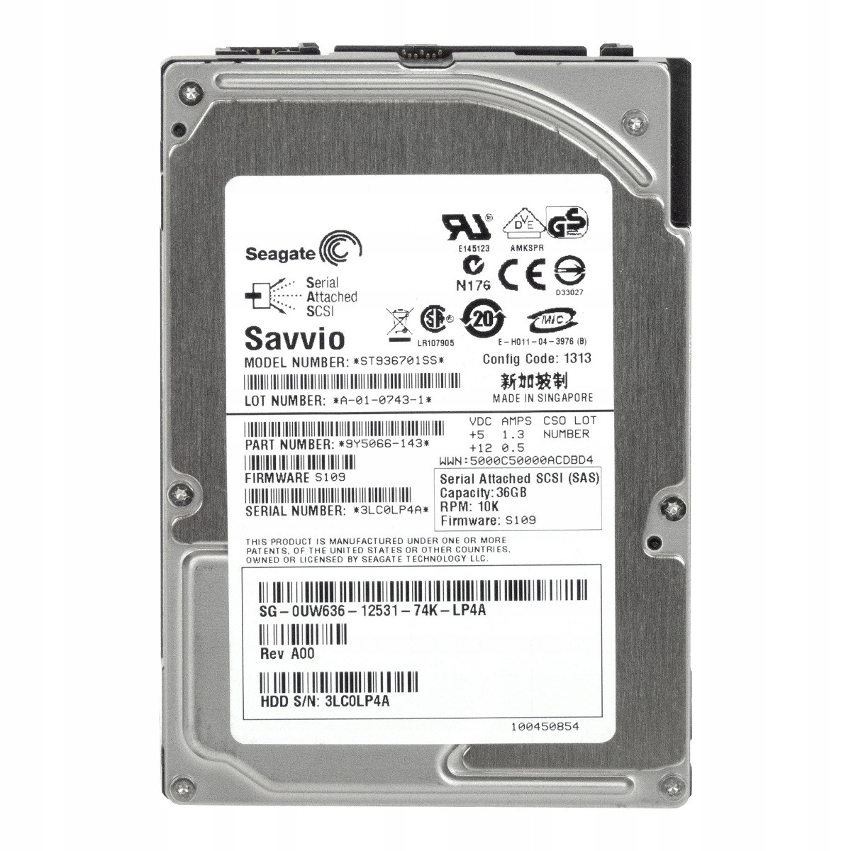 Dell 0UW636 36GB 10K 8MB SAS-1 2.5'' ST936701SS