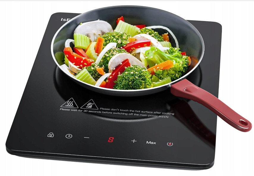 indukční varná deska, 1 plotýnka 2100 W, varná deska 28 cm,