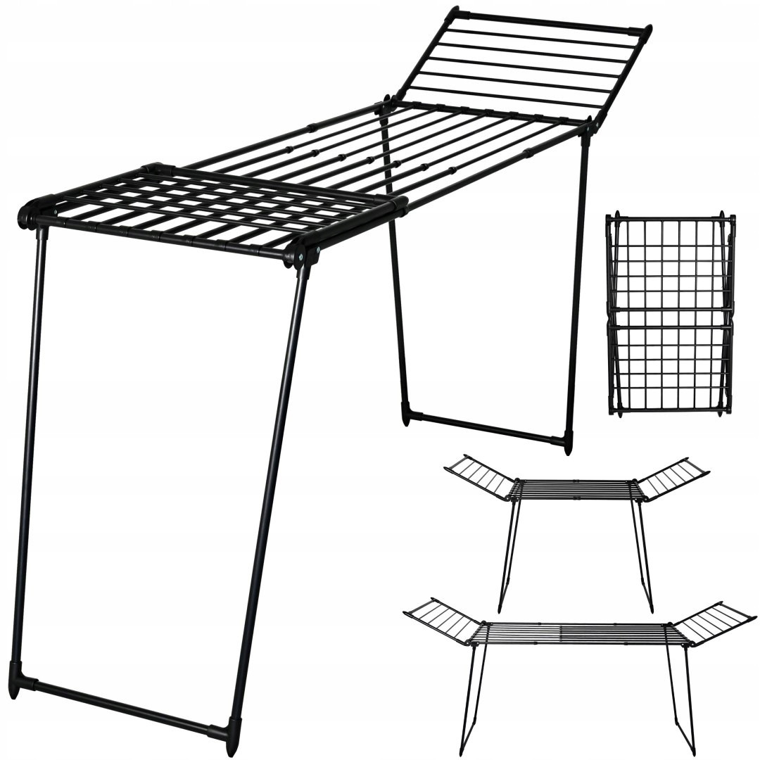 Sušák Na Prádlo Oblečení Teleskopický Skládací Stojící Silný Velký