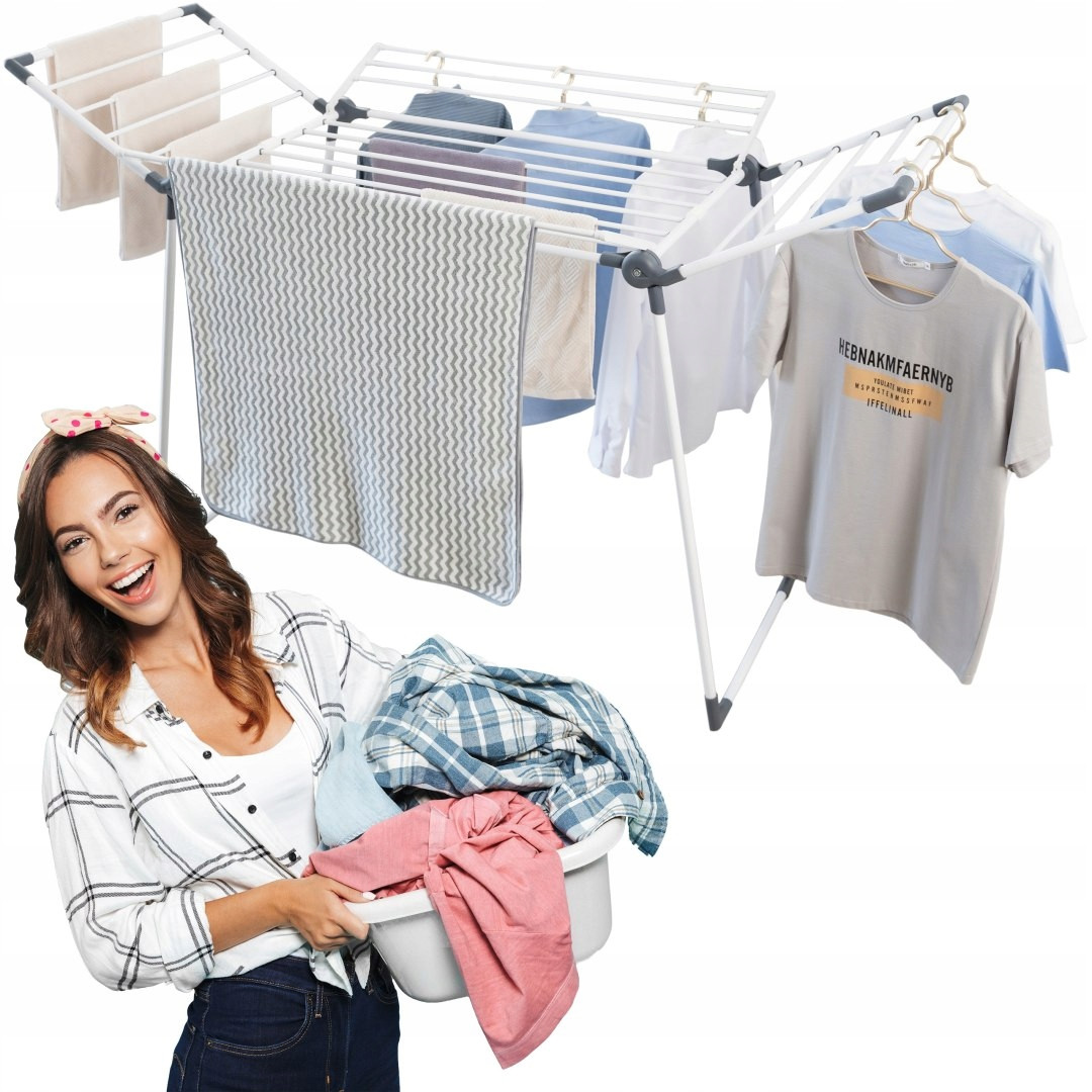 Sušák Na Prádlo Stojící Skládací Stabilní Pro Oblečení Prádla Domácnosti