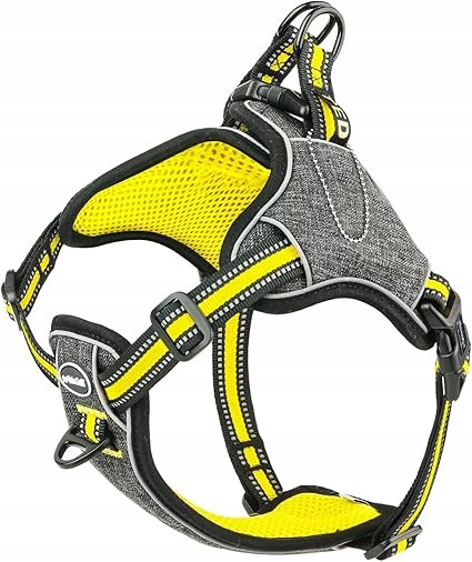 Postroj pro psa Prodyšný Reflexní Nastavitelné Velikost M Žlutá