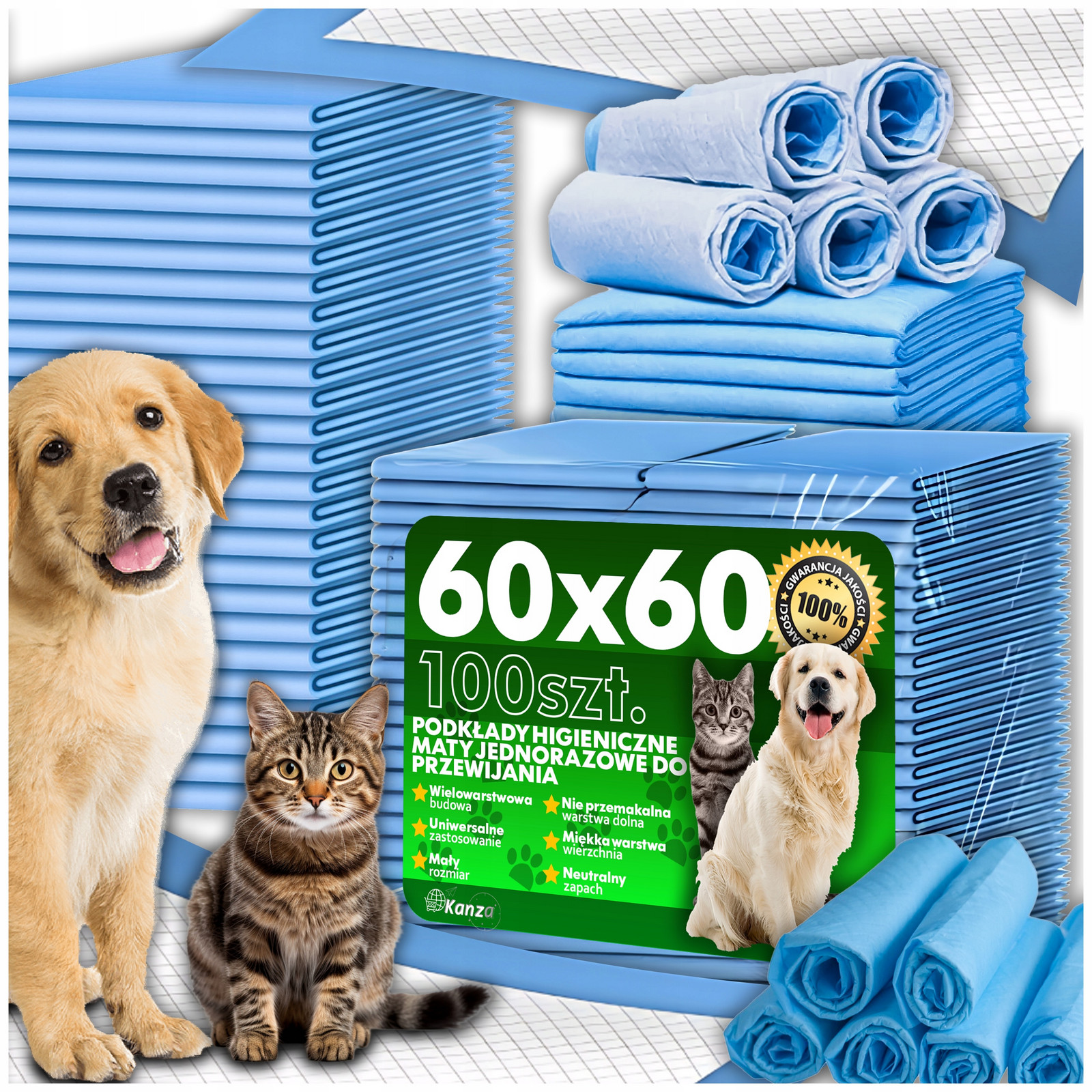 Podložky Pro Psy Hygienické podložky pro psa na zvířat 60x60 100ks