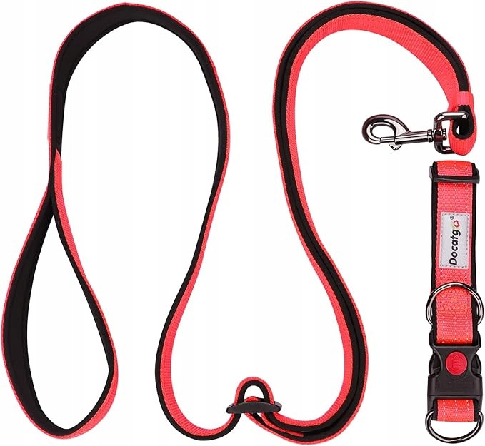 Vodítko obojek pro psa Docatgo reflexní nylonová bezpečnostní přezka L