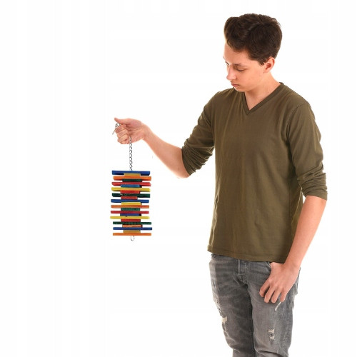 Akordeon Woodd-ego Hračka s mnoha kusy dřeva pro papoušky