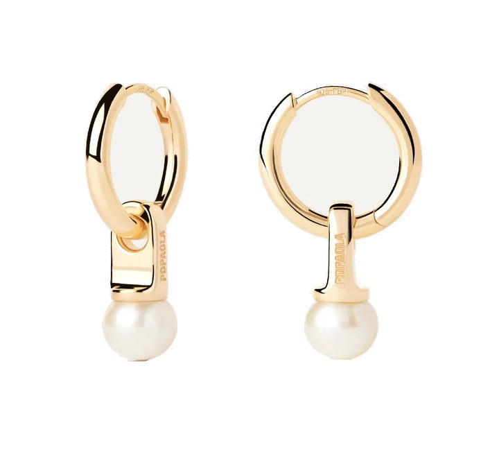 PDPAOLA Pozlacené náušnice s perlami La Perla Essentials AR01-C25-U