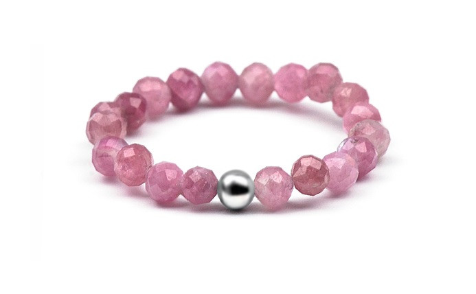 Agato Minerální prsten s růžovým turmalnínem POL-R19 52 mm