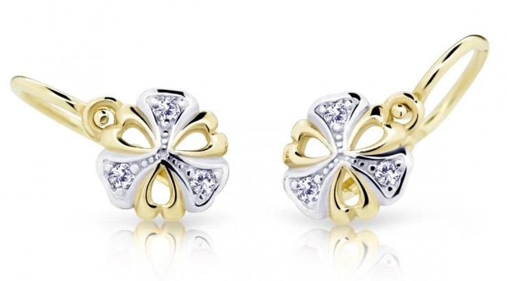 Cutie Diamonds Bicolor dětské náušnice ze zlata s diamanty C2230-10-10-X-1-D