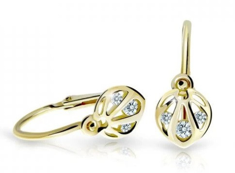 Cutie Diamonds Krásné dětské náušnice ze žlutého zlata s diamanty C2265-10-10-X-1-D