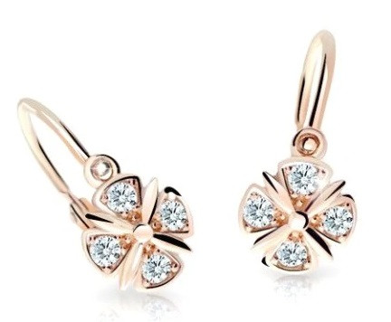 Cutie Diamonds Dětské náušnice z růžového zlata s diamanty C2245-10-10-X-4-D