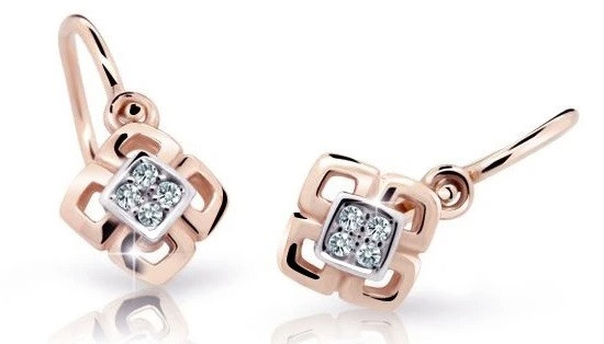 Cutie Diamonds Dětské bicolor náušnice ze zlata s diamanty C2240-10-10-X-4-D
