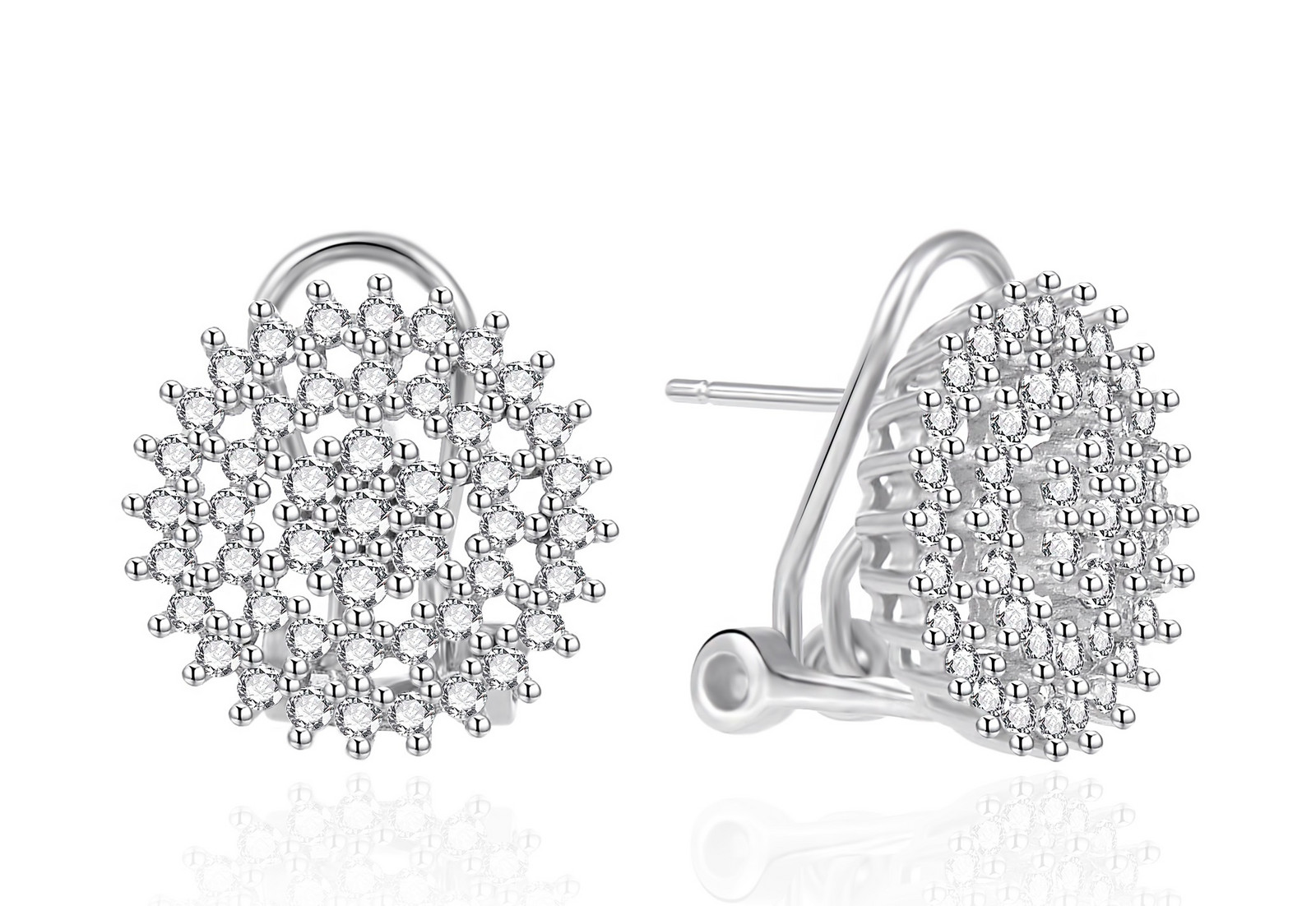 Agato Třpytivé stříbrné náušnice se zirkony AGT-E030KKW