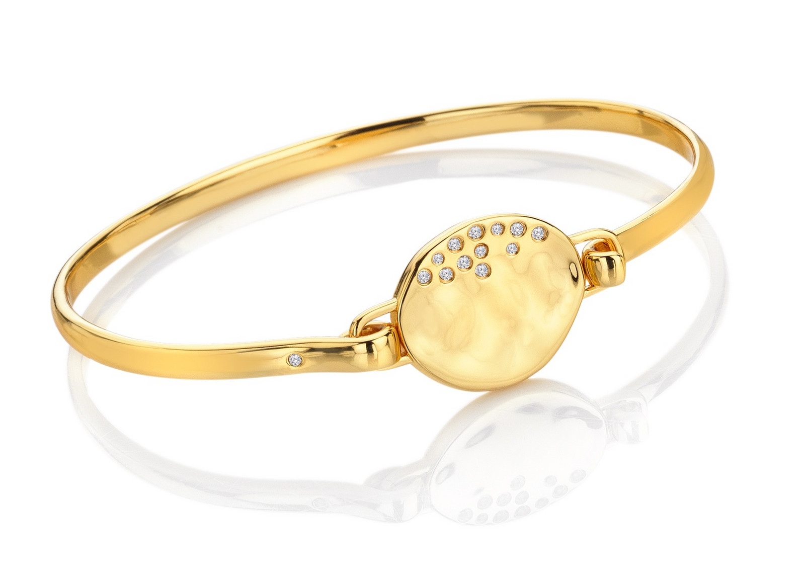 Hot Diamonds Pevný pozlacený náramek s topazy a diamantem Jac Jossa Soul DC213