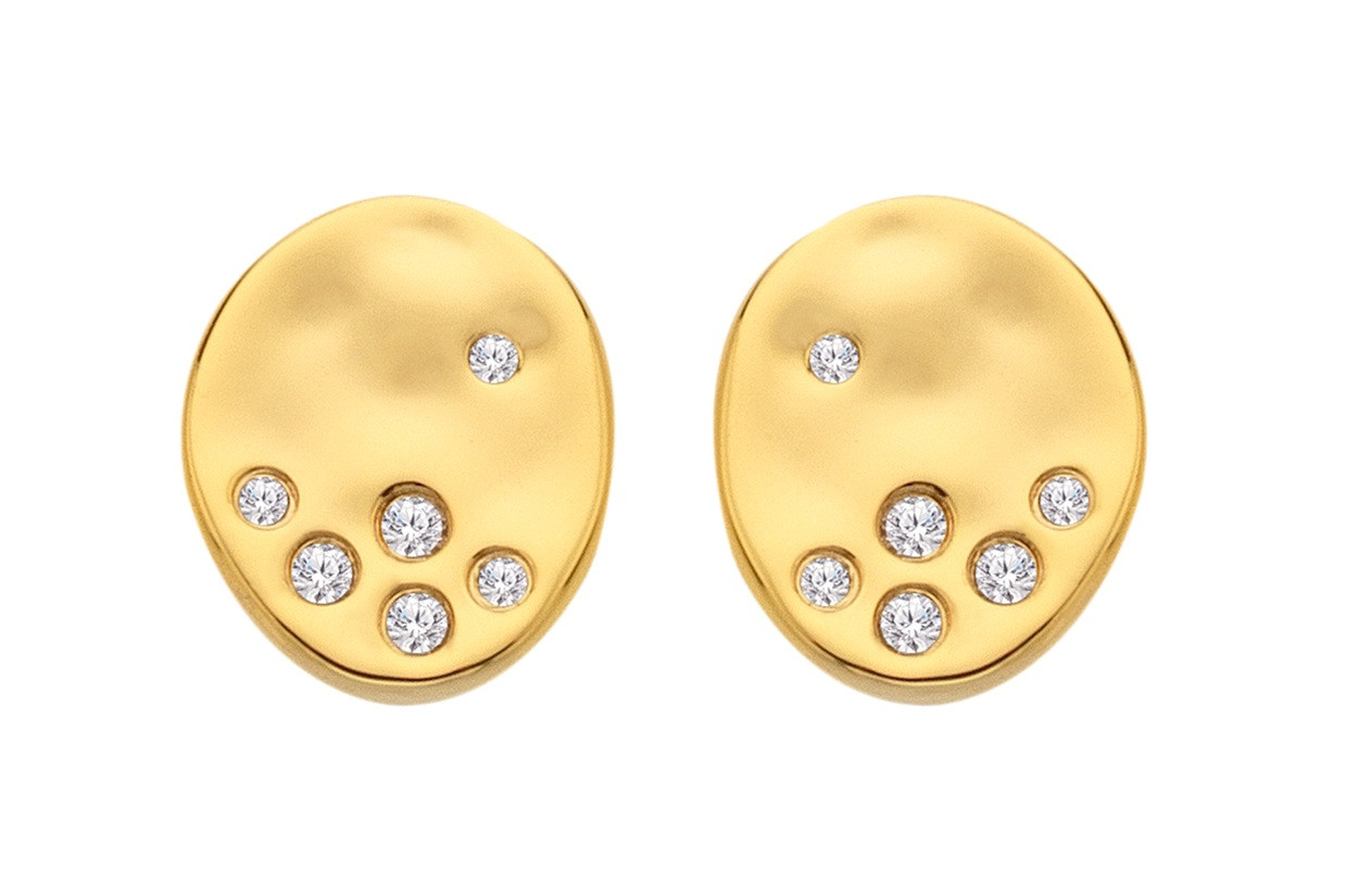 Hot Diamonds Elegantní pozlacené náušnice s diamanty a topazy Jac Jossa Soul DE809