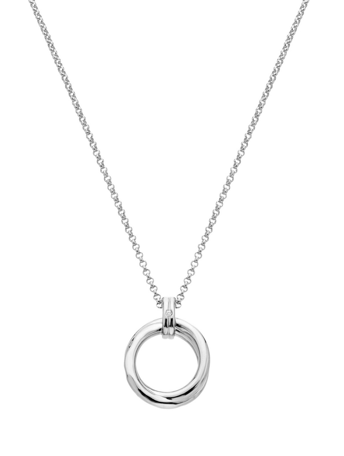 Hot Diamonds Minimalistický stříbrný náhrdelník s diamantem Aura DP1030 (řetízek, přívěsek)