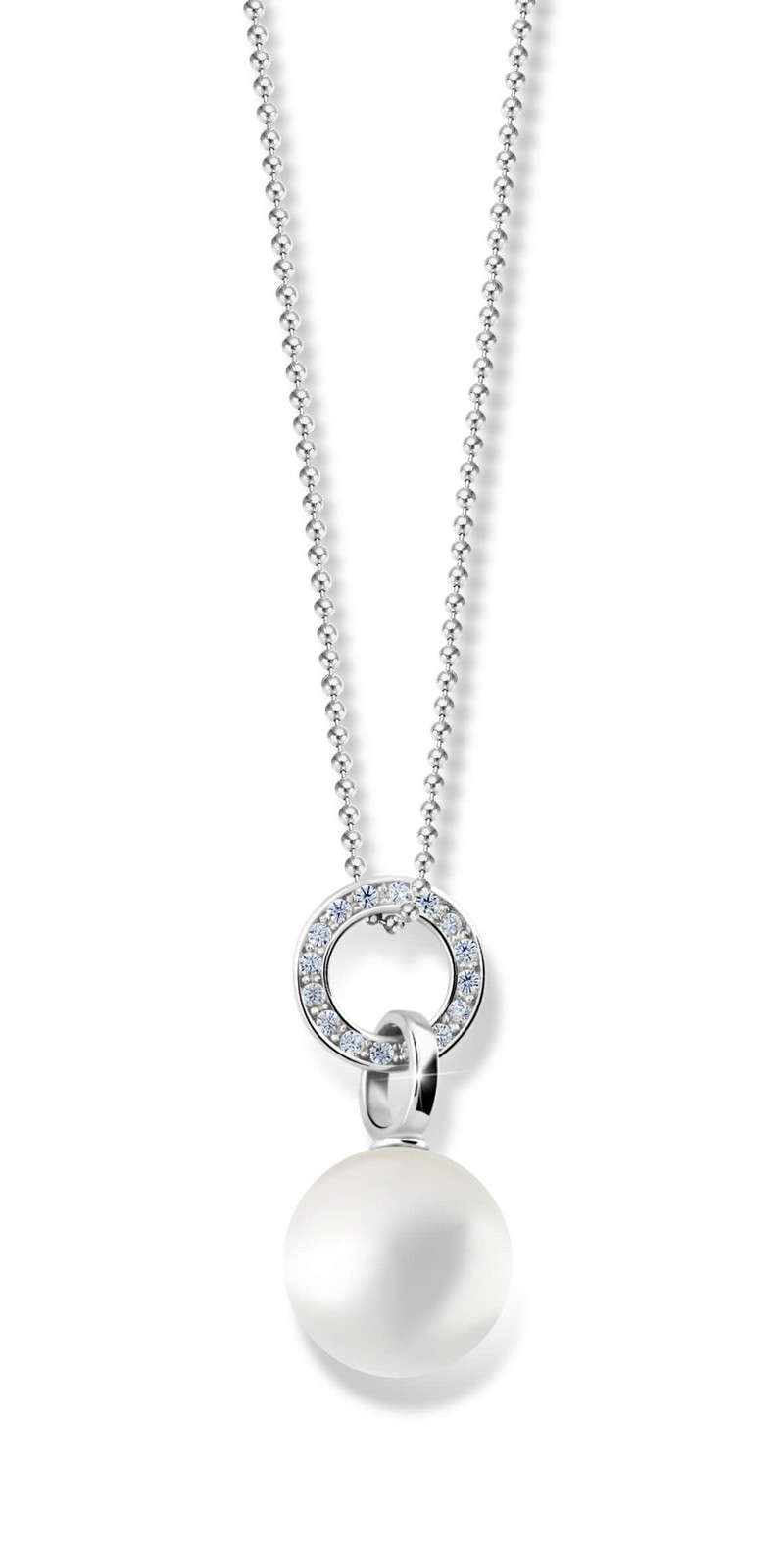 Cutie Jewellery Půvabný perlový přívěsek z bílého zlata se zirkony Z6303-3123-40-X-2