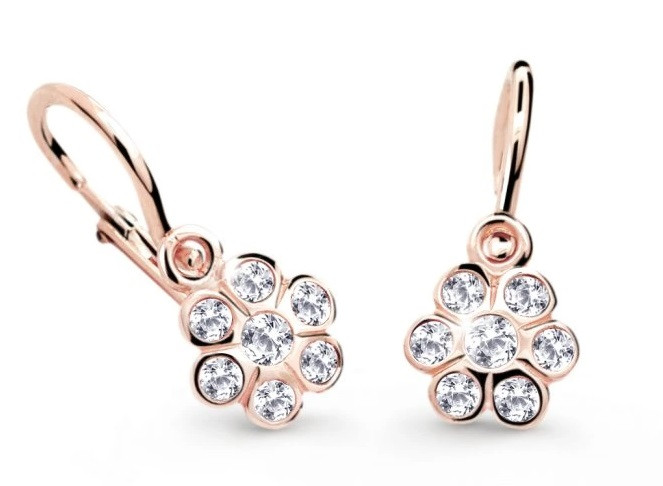 Cutie Diamonds Třpytivé dětské náušnice z růžového zlata s brilianty DC1737-10-00-X-4