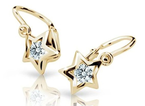 Cutie Diamonds Dětské náušnice Hvězdičky ze žlutého zlata s brilianty DC1942-10-00-X-1