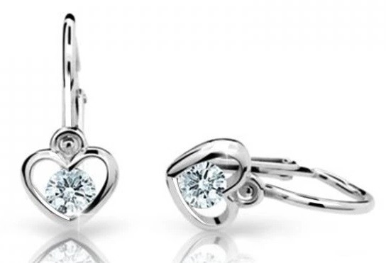 Cutie Diamonds Dětské náušnice Srdíčka z bílého zlata s brilianty DC1943-10-10-X-2