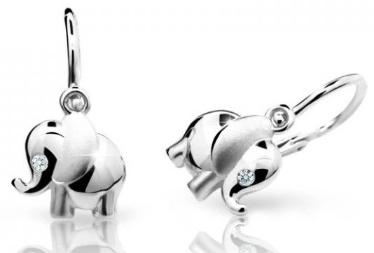 Cutie Diamonds Dětské náušnice Sloník z bílého zlata s brilianty DC1955-10-00-X-2