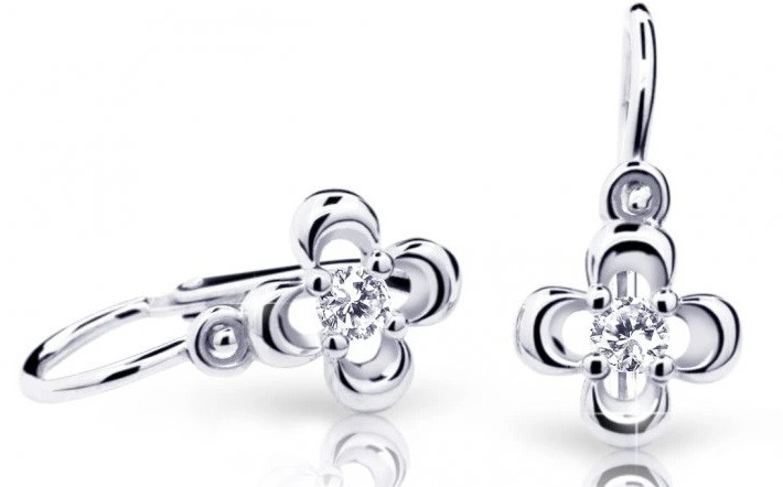 Cutie Diamonds Zlaté dětské náušnice Čtyřlístky s brilianty DC2013-10-00-X-2