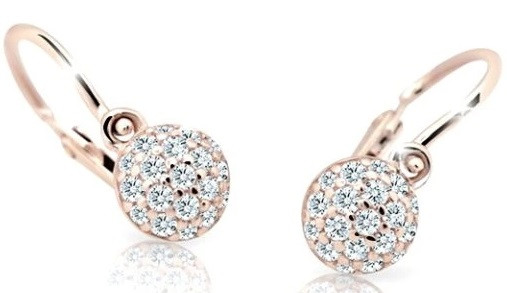 Cutie Diamonds Blyštivé dětské náušnice z růžového zlata s brilianty DC2150-10-00-X-4