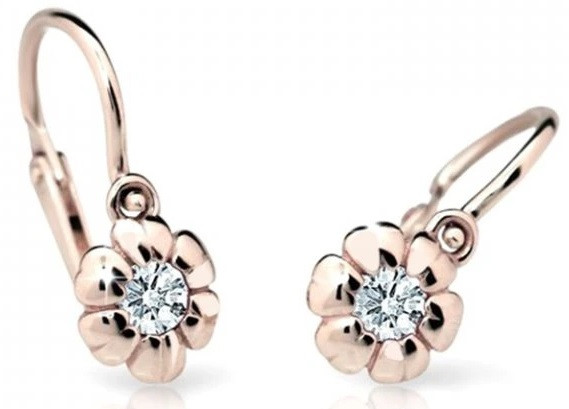Cutie Diamonds Dětské náušnice z růžového zlata Kytičky s brilianty DC2151-10-00-X-4