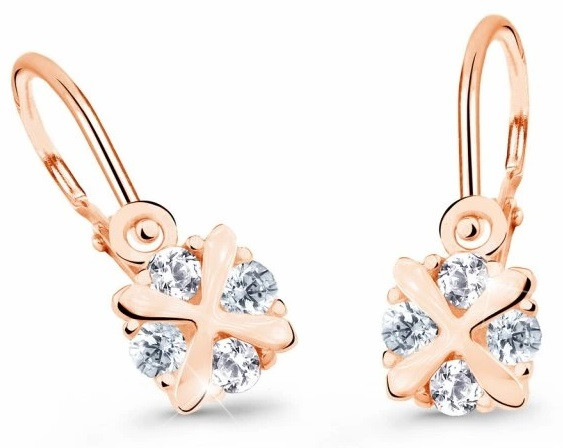 Cutie Diamonds Slušivé dětské náušnice z růžového zlata s brilianty DC2153-10-00-X-4