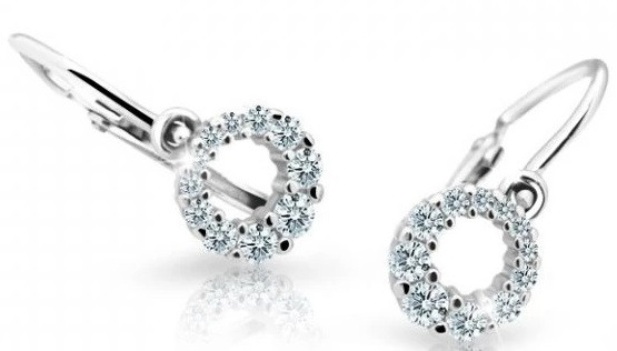 Cutie Diamonds Třpytivé dětské náušnice z bílého zlata s brilianty DC2154-10-00-X-2