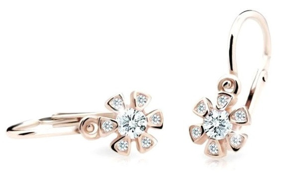 Cutie Diamonds Dětské náušnice z růžového zlata s brilianty DC2156-10-00-X-4