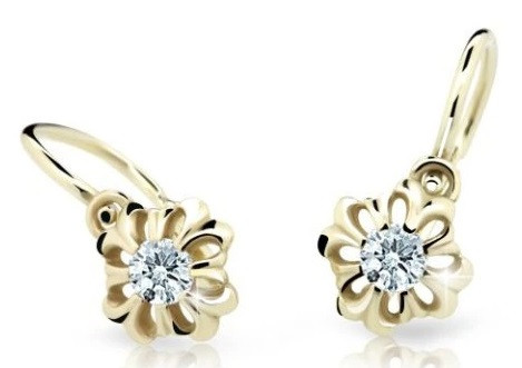 Cutie Diamonds Zlaté kytičkové náušnice pro děti s brilianty DC2208-10-00-X-1