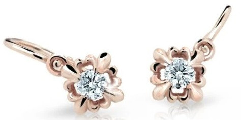 Cutie Diamonds Slušivé dětské náušnice z růžového zlata s brilianty DC2212-10-00-X-4