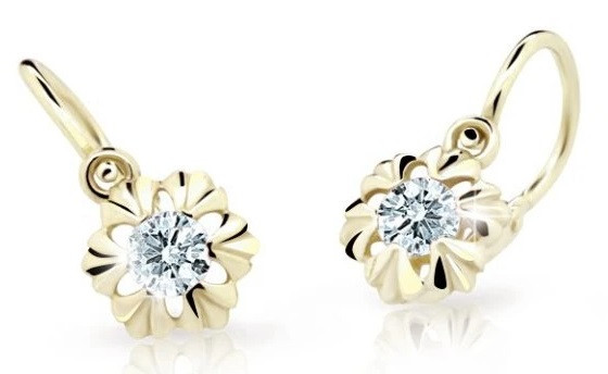 Cutie Diamonds Něžné zlaté náušnice pro děti s brilianty DC2213-10-00-X-1