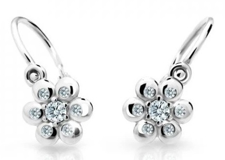 Cutie Diamonds Květinové dětské náušnice z bílého zlata s brilianty DC2247-10-00-X-2
