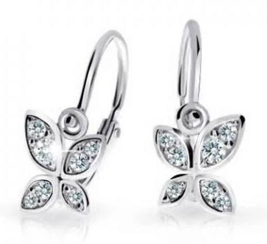 Cutie Diamonds Dětské náušnice z bílého zlata Motýl s brilianty DC2259-10-00-X-2