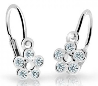 Cutie Diamonds Dětské náušnice z bílého zlata Květiny s brilianty DC2744-10-10-X-2
