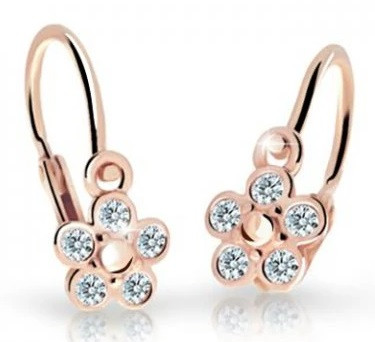 Cutie Diamonds Dětské náušnice z růžového zlata Květiny s brilianty DC2744-10-10-X-4