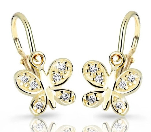 Cutie Diamonds Dětské zlaté náušnice Motýlci s brilianty DC2748-10-10-X-1