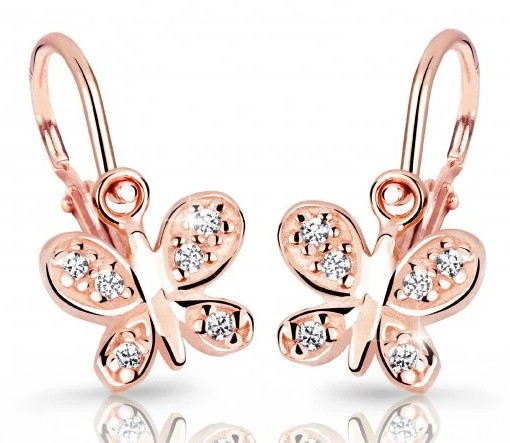 Cutie Diamonds Dětské zlaté náušnice Motýlci s brilianty DC2748-10-10-X-4