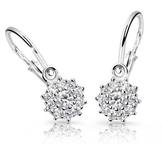Cutie Diamonds Třpytivé dětské náušnice z bílého zlata s brilianty DC2749-10-10-X-2