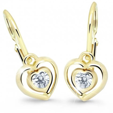 Cutie Diamonds Dětské náušnice ze žlutého zlata Srdce s brilianty DC2752-10-10-X-1