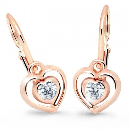 Cutie Diamonds Dětské náušnice z růžového zlata Srdce s brilianty DC2752-10-10-X-4