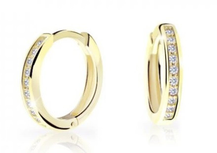 Cutie Diamonds Dětské kruhové náušnice ze žlutého zlata s brilianty C3343-10-10-X-1-D
