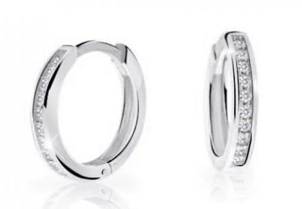 Cutie Diamonds Dětské kruhové náušnice z bílého zlata s brilianty C3343-10-10-X-2-D