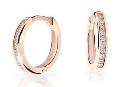Cutie Diamonds Dětské kruhové náušnice z růžového zlata s brilianty C3343-10-10-X-4-D