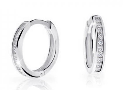 Cutie Diamonds Dětské kruhové náušnice z bílého zlata s brilianty C3344-10-10-X-2-D