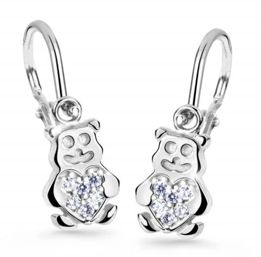 Cutie Diamonds Dětské náušnice z bílého zlata Medvídci s brilianty DC2751-10-10-X-2