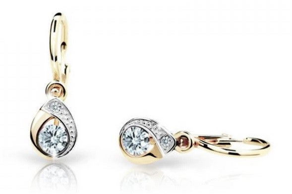 Cutie Diamonds Dětské bicolor náušnice ze zlata s brilianty DC1898-10-00-X-1