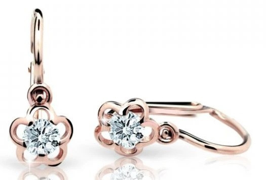 Cutie Diamonds Kytičkové dětské náušnice z růžového zlata s brilianty DC1945-10-00-X-4