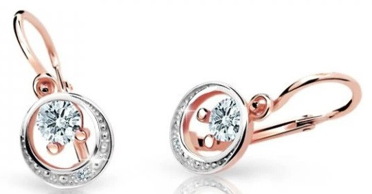 Cutie Diamonds Krásné dětské bicolor náušnice ze zlata s brilianty DC1997-10-00-X-4